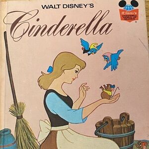 Vtg 1974 Disney's Cinderella Storybook with Pink Cover